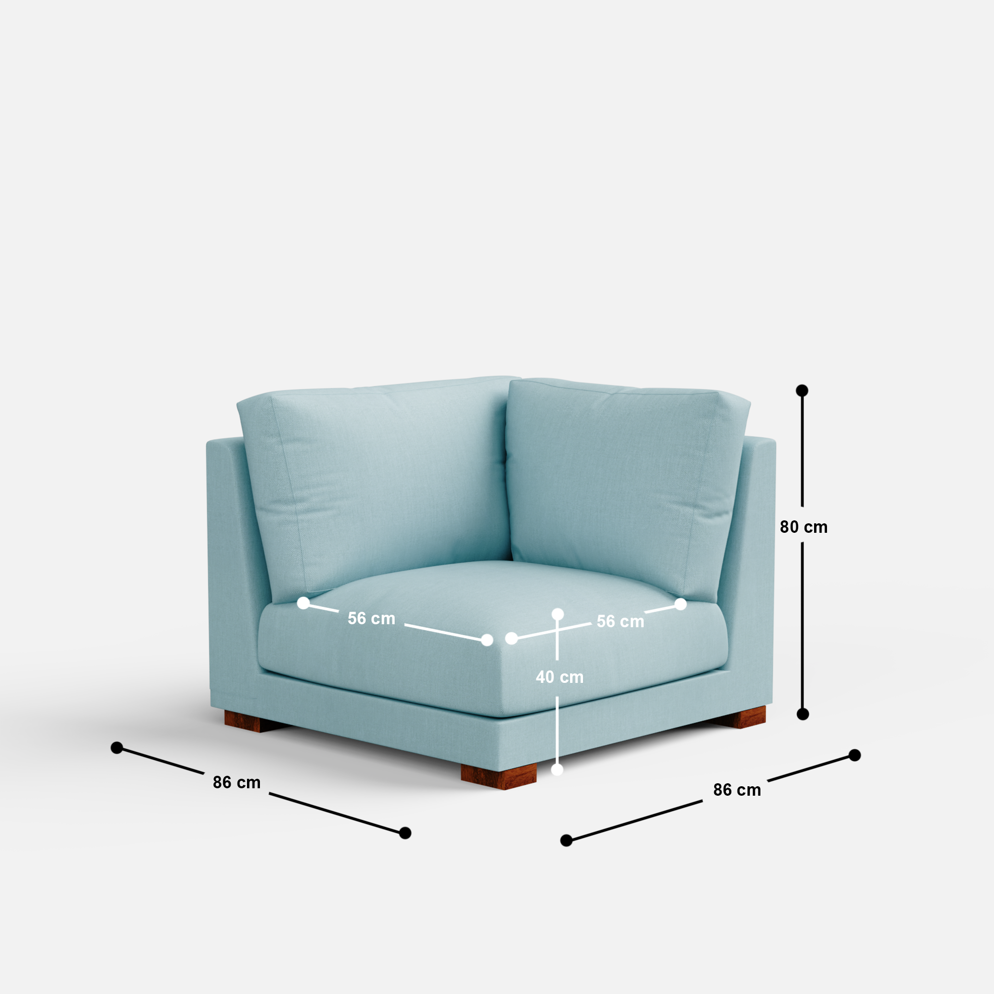 Derek Modular U- Shaped sofa with ottoman - 62" Left Chaise with 34" Ottoman | 123" Middle | 62" Right Chaise with 34" Ottoman - Crafts Mill Bespoke Furniture - Modular sectional sofas