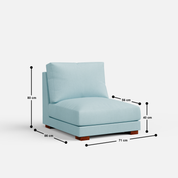 Derek Modular U- Shaped sofa with ottoman - 62" Left Chaise with 34" Ottoman | 123" Middle | 62" Right Chaise with 34" Ottoman - Crafts Mill Bespoke Furniture - Modular sectional sofas