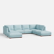 Derek Modular U- Shaped sofa with ottoman - 62" Left Chaise with 34" Ottoman | 123" Middle | 62" Right Chaise with 34" Ottoman - Crafts Mill Bespoke Furniture - Modular sectional sofas