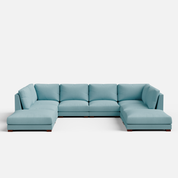 Derek Modular U- Shaped sofa with ottoman - 62" Left Chaise with 34" Ottoman | 123" Middle | 62" Right Chaise with 34" Ottoman - Crafts Mill Bespoke Furniture - Modular sectional sofas