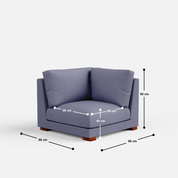 Derek modular right arm 3 seater sofa with ottoman - 133.5" - Crafts Mill Bespoke Furniture - Modular sectional sofas