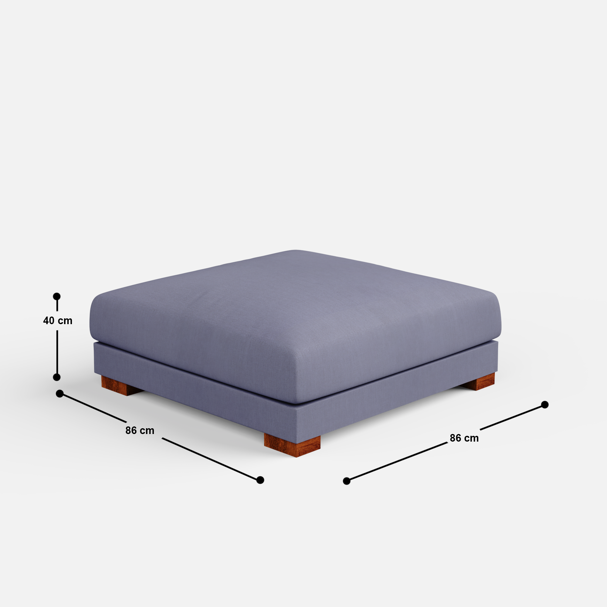 Derek modular right arm 3 seater sofa with ottoman - 133.5" - Crafts Mill Bespoke Furniture - Modular sectional sofas