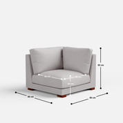 Derek modular right arm 5 seater sofa with ottoman - 127.5" | 61.6" Left chaise with 34" Ottoman - Crafts Mill Bespoke Furniture - Modular Sectional Sofas