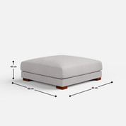 Derek modular right arm 5 seater sofa with ottoman - 127.5" | 61.6" Left chaise with 34" Ottoman - Crafts Mill Bespoke Furniture - Modular Sectional Sofas