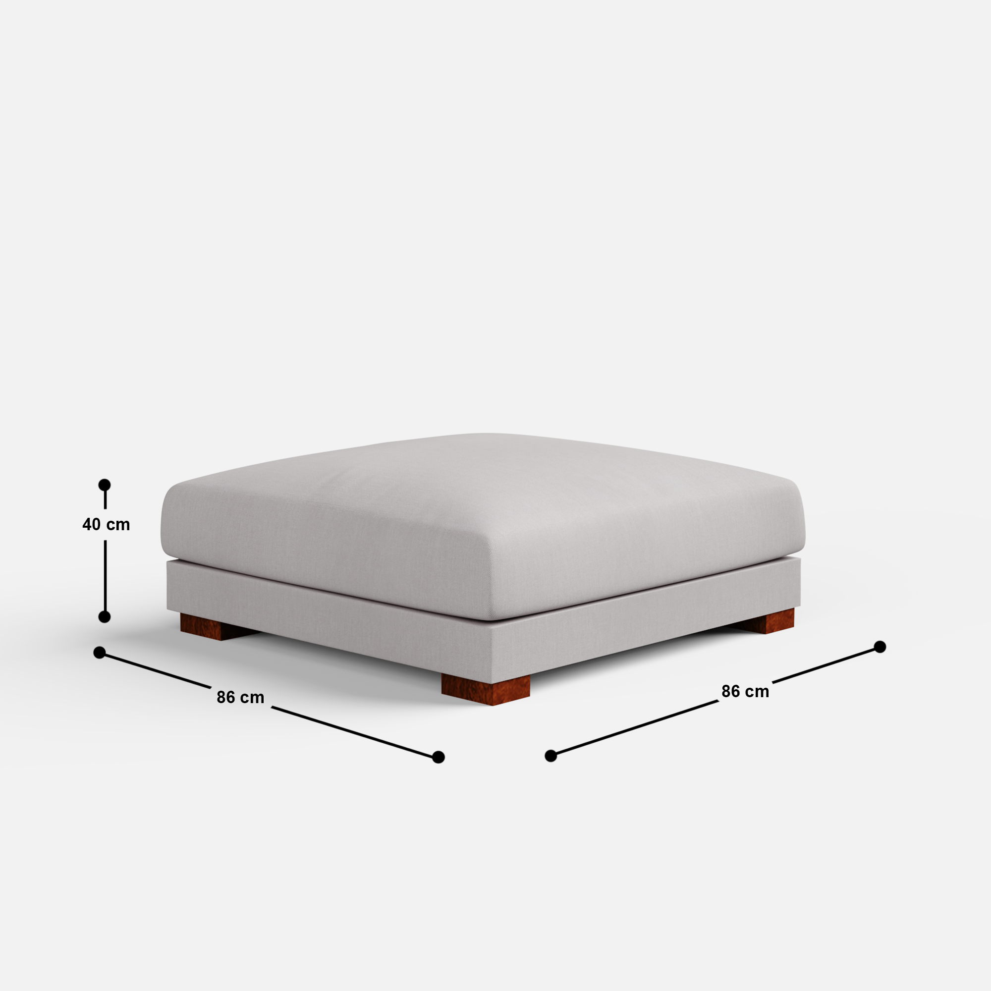 Derek modular right arm 5 seater sofa with ottoman - 127.5" | 61.6" Left chaise with 34" Ottoman - Crafts Mill Bespoke Furniture - Modular Sectional Sofas