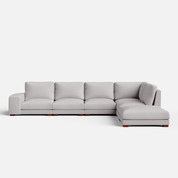 Derek modular right arm 5 seater sofa with ottoman - 127.5" | 61.6" Left chaise with 34" Ottoman - Crafts Mill Bespoke Furniture - Modular Sectional Sofas