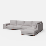 Derek modular right arm 5 seater sofa with ottoman - 127.5" | 61.6" Left chaise with 34" Ottoman - Crafts Mill Bespoke Furniture - Modular Sectional Sofas