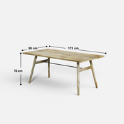 Dido Luxury Dining Table - Large 6 Seater - 175 cm x 90 cm x 76 cm - Mango
