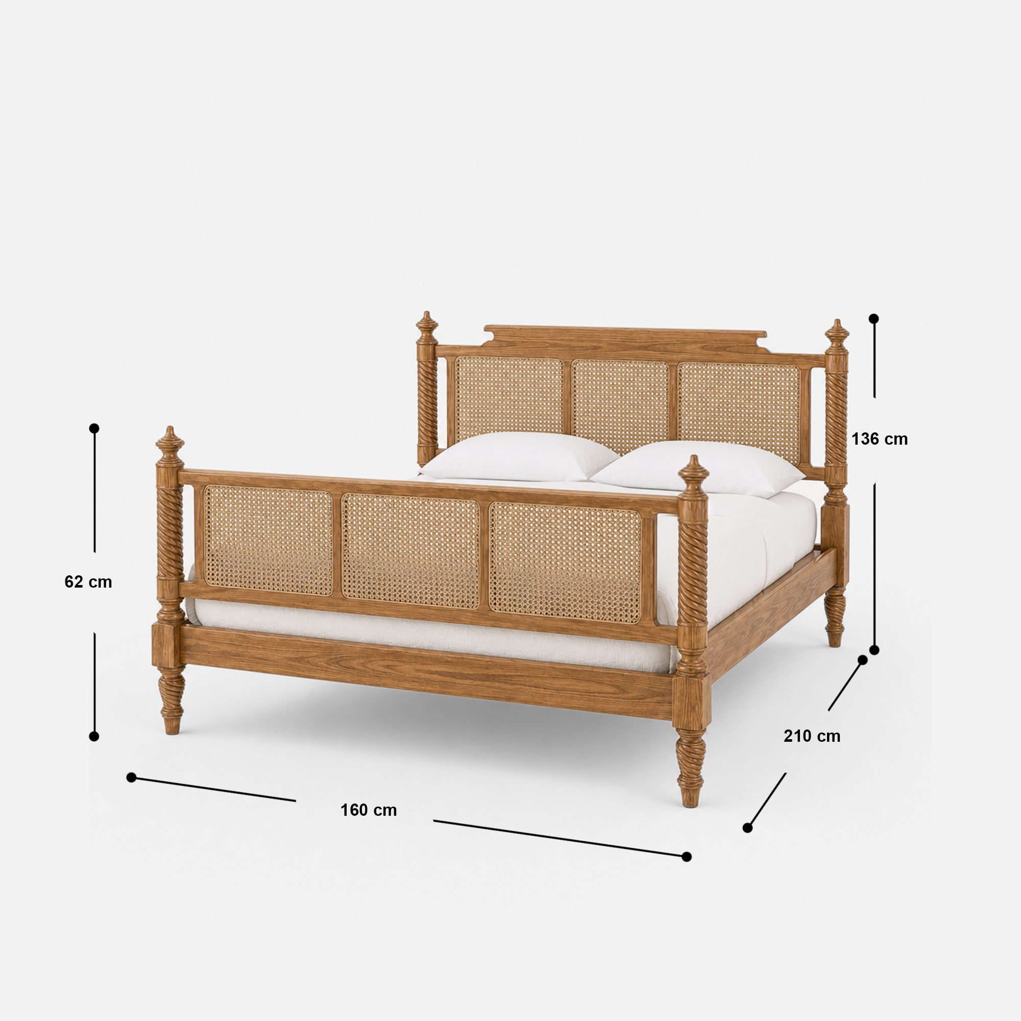 Dolores Rattan Wooden Bed Frame