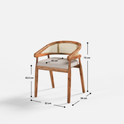 Doris Rattan Chair with Upholstered Seat