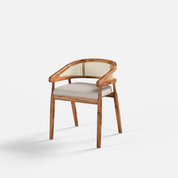 Doris Rattan Chair with Upholstered Seat