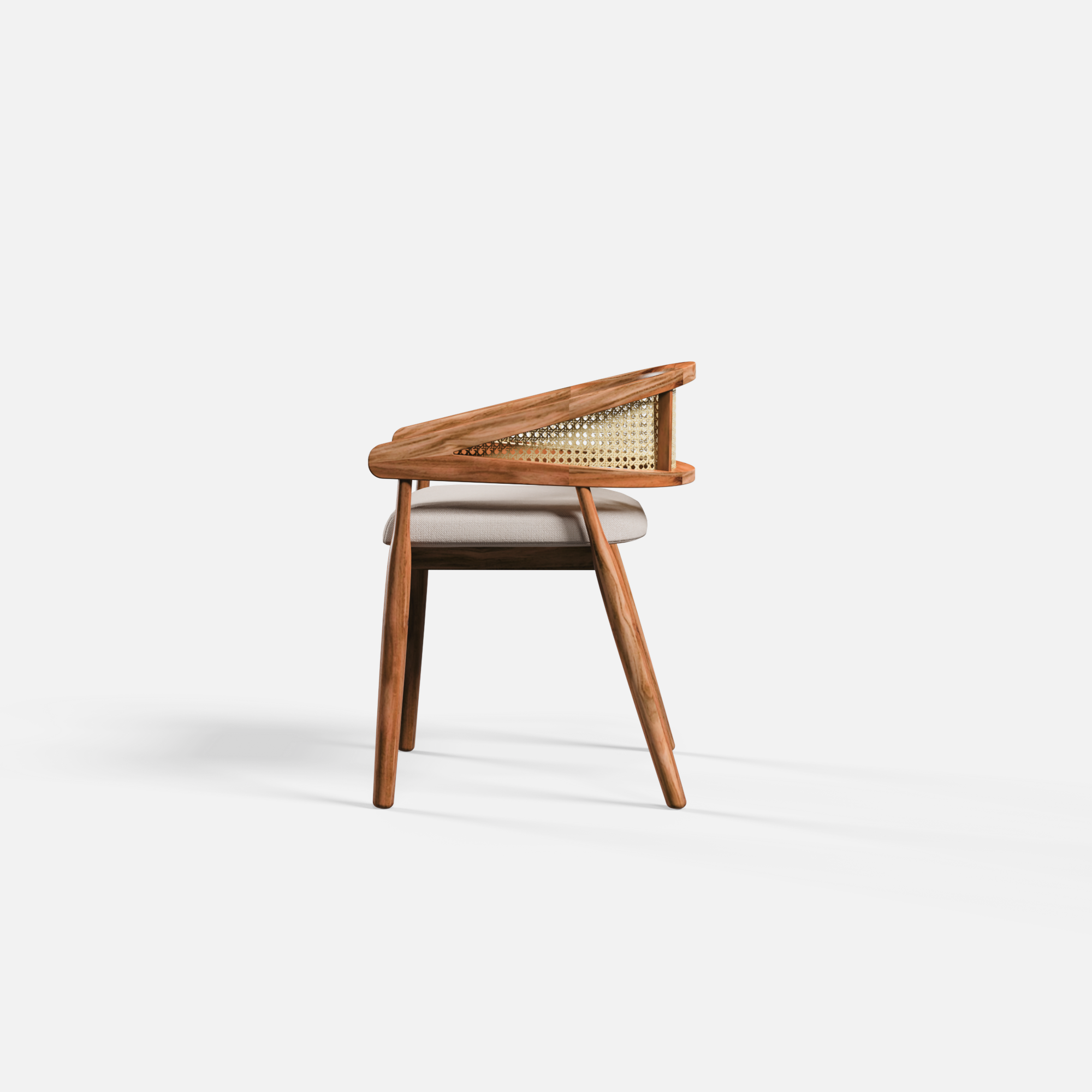 Doris Rattan Chair with Upholstered Seat