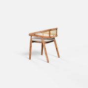 Doris Rattan Chair with Upholstered Seat