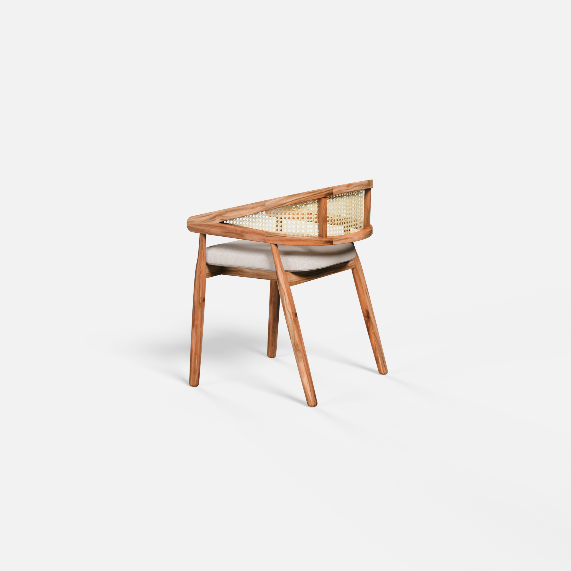 Doris Rattan Chair with Upholstered Seat
