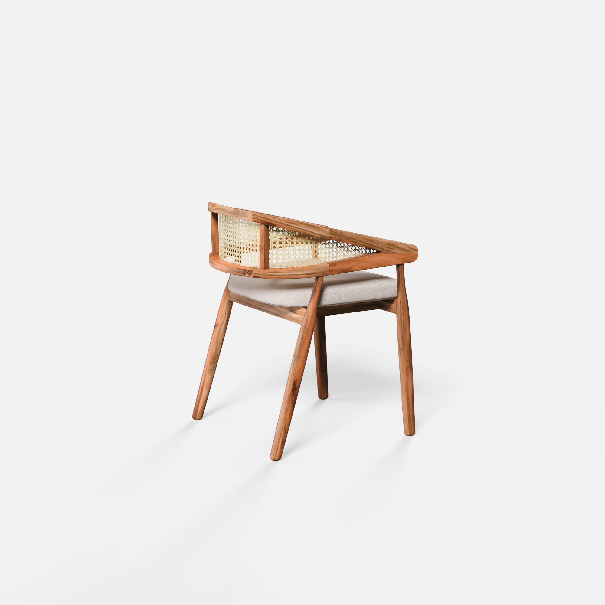 Doris Rattan Chair with Upholstered Seat