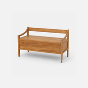 Durham Mango Wood Storage Bench with Backrest