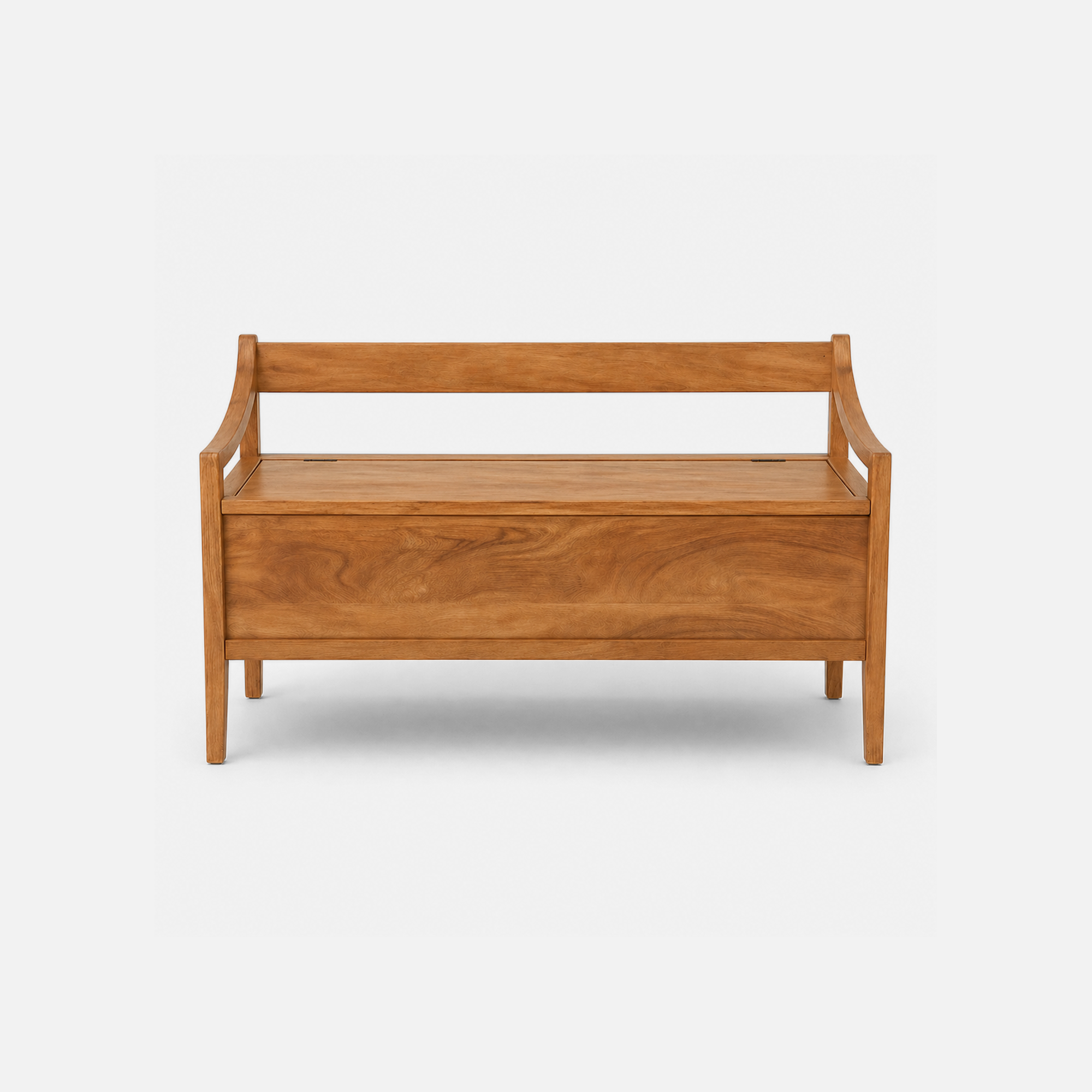 Durham Mango Wood Storage Bench with Backrest