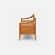 Durham Mango Wood Storage Bench with Backrest