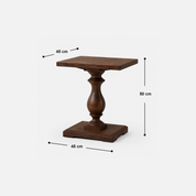 Eldon Classic Pedestal End Table in Dark Wood