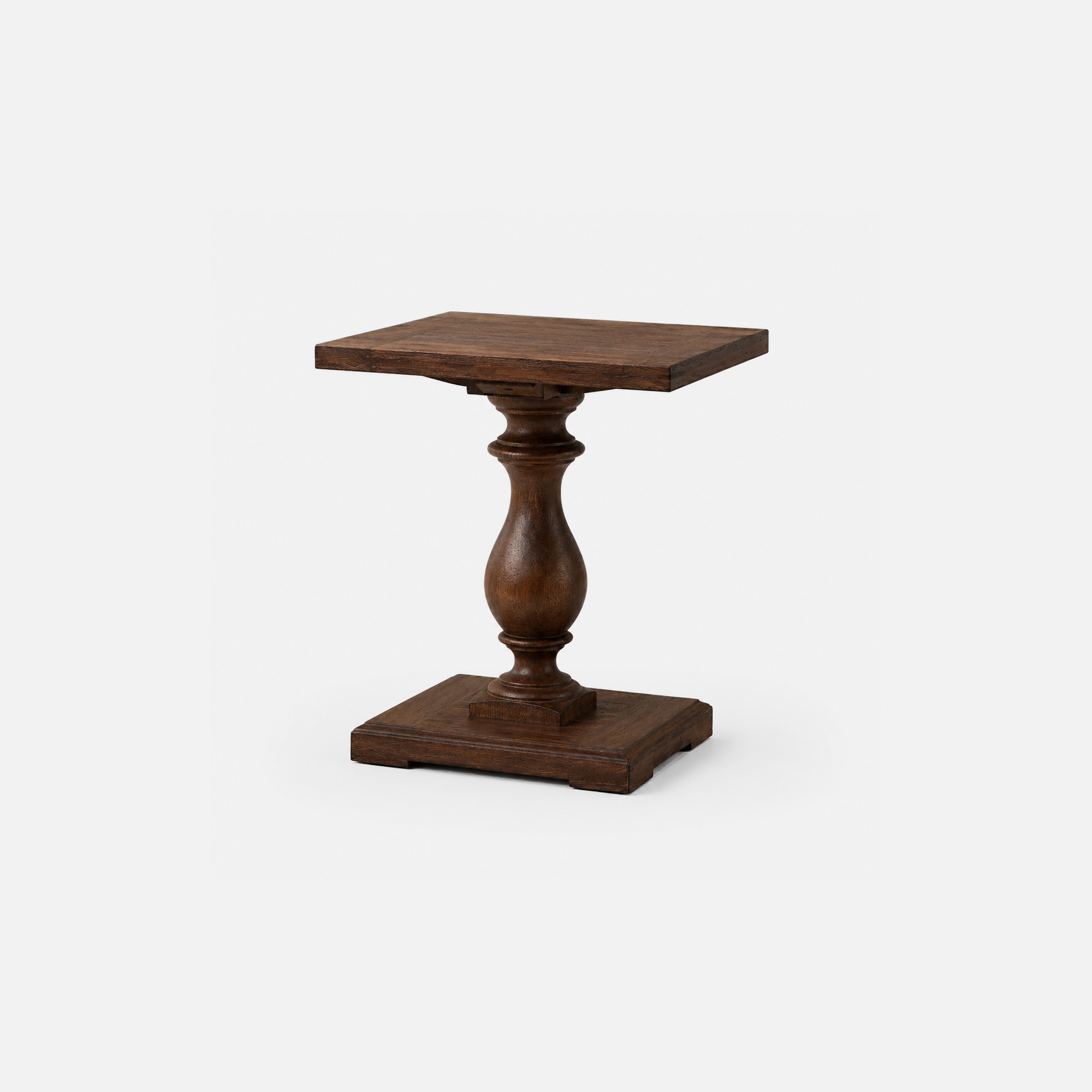 Eldon Classic Pedestal End Table in Dark Wood