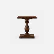 Eldon Classic Pedestal End Table in Dark Wood
