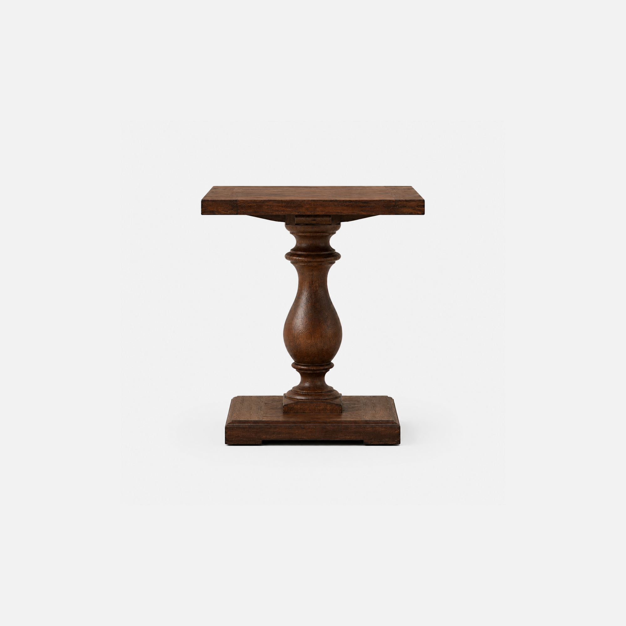 Eldon Classic Pedestal End Table in Dark Wood