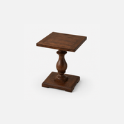 Eldon Classic Pedestal End Table in Dark Wood