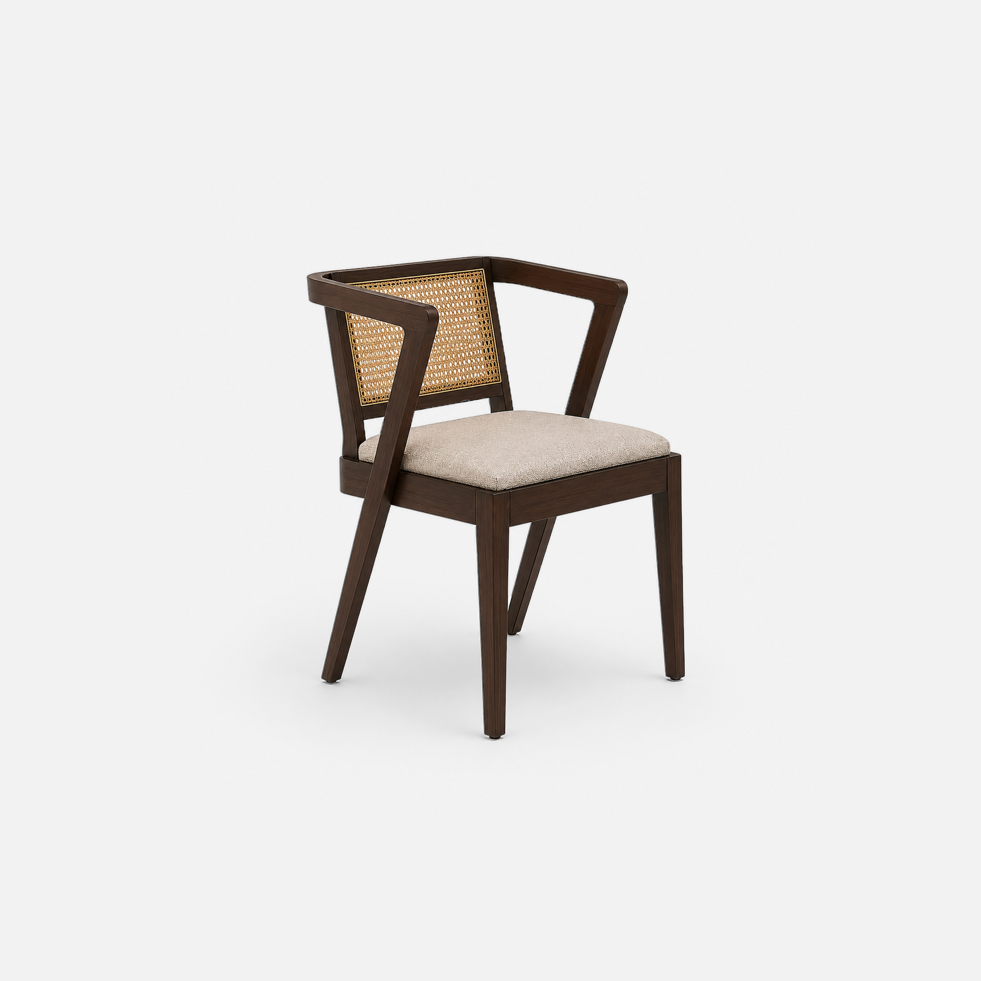 Ella Contemporary Cafe Dining Table with Cane Back Chairs