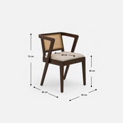 Ella Contemporary Cafe Dining Table with Cane Back Chairs