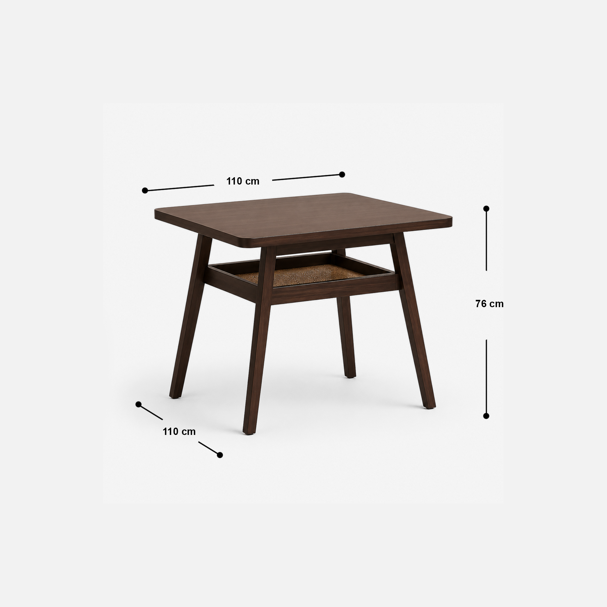 Ella Contemporary Cafe Dining Table with Cane Back Chairs