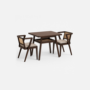 Ella Contemporary Cafe Dining Table with Cane Back Chairs