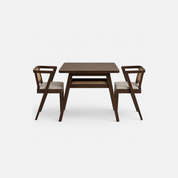 Ella Contemporary Cafe Dining Table with Cane Back Chairs
