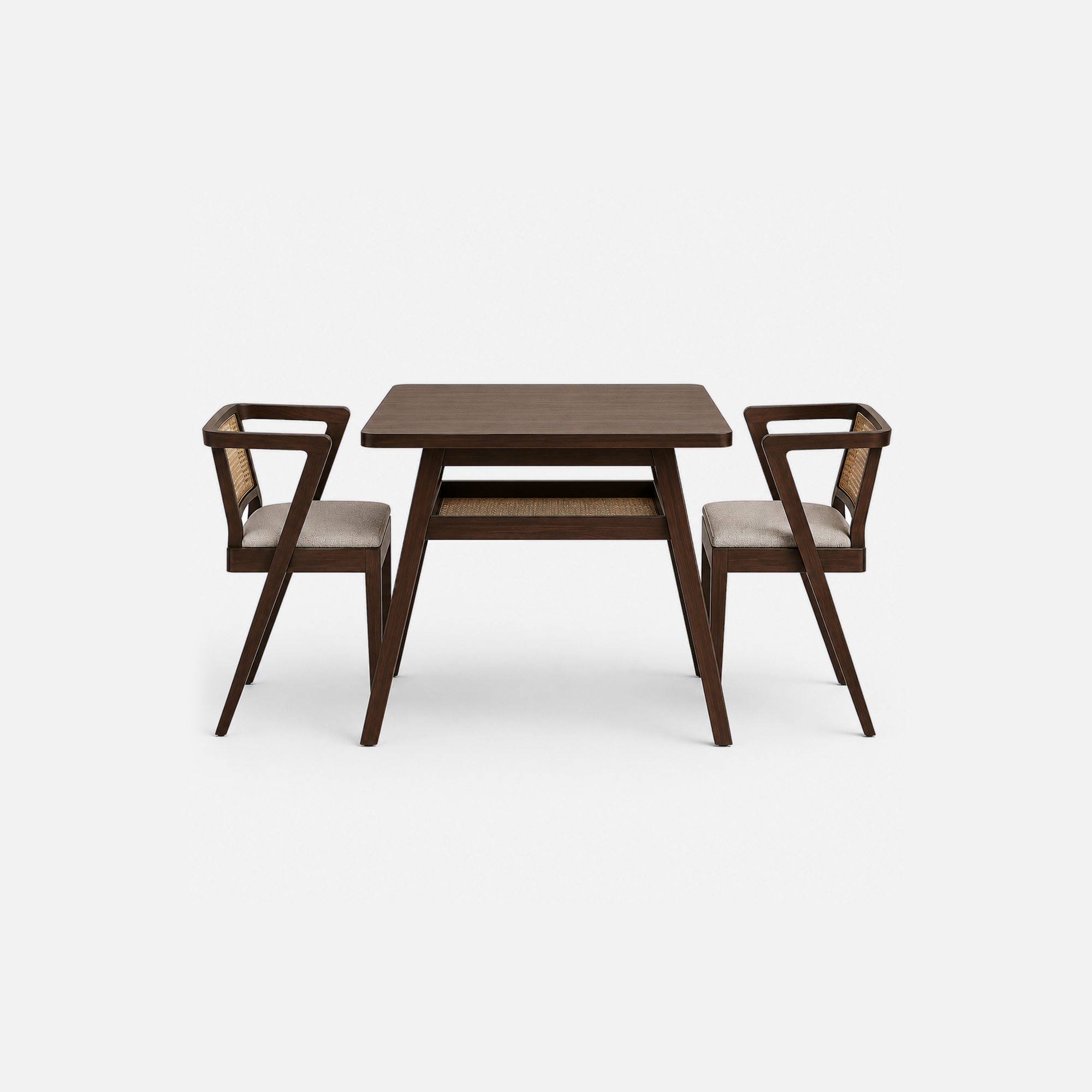 Ella Contemporary Cafe Dining Table with Cane Back Chairs