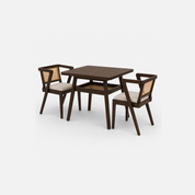 Ella Contemporary Cafe Dining Table with Cane Back Chairs
