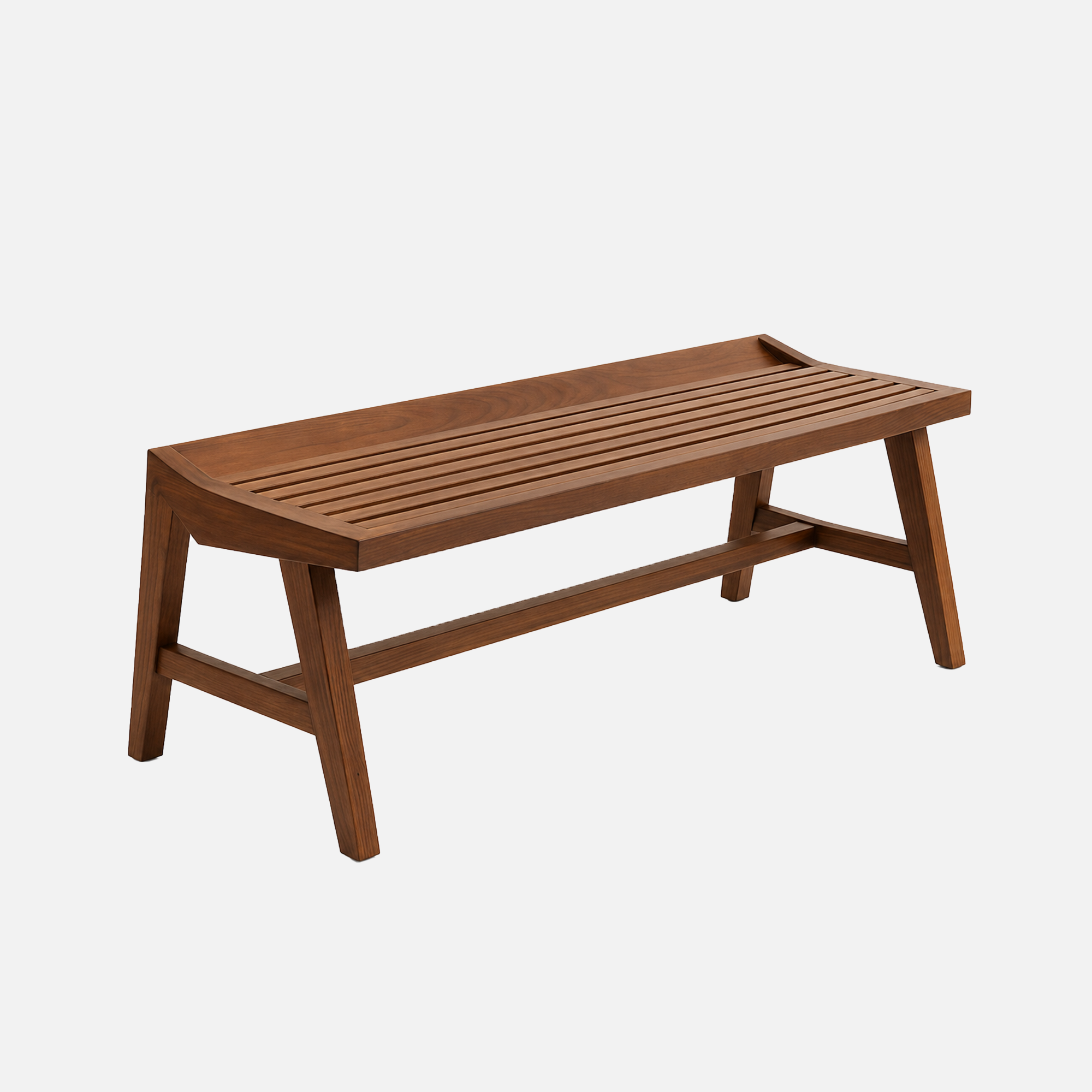 Micah Slat Bench with Angled Legs