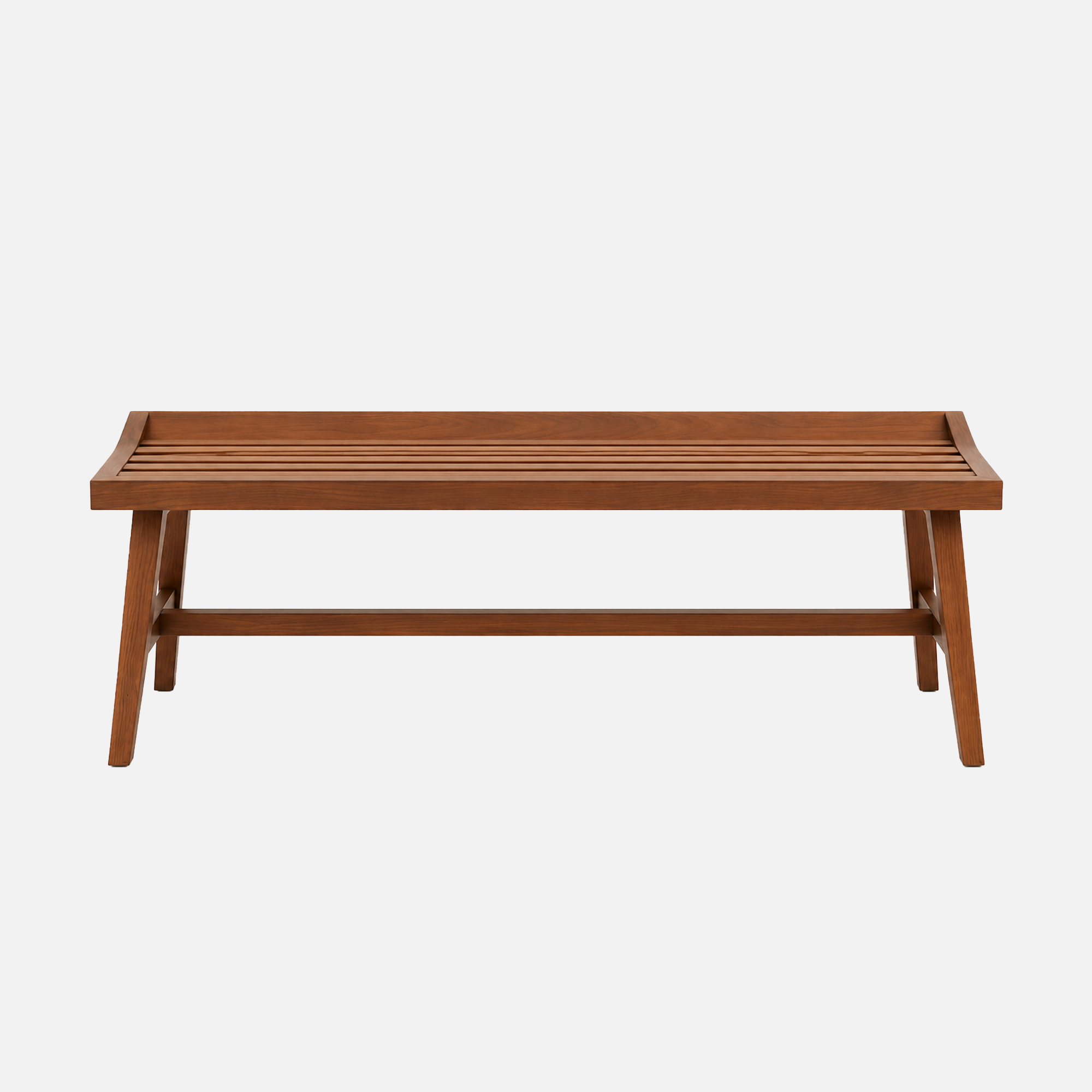 Micah Slat Bench with Angled Legs
