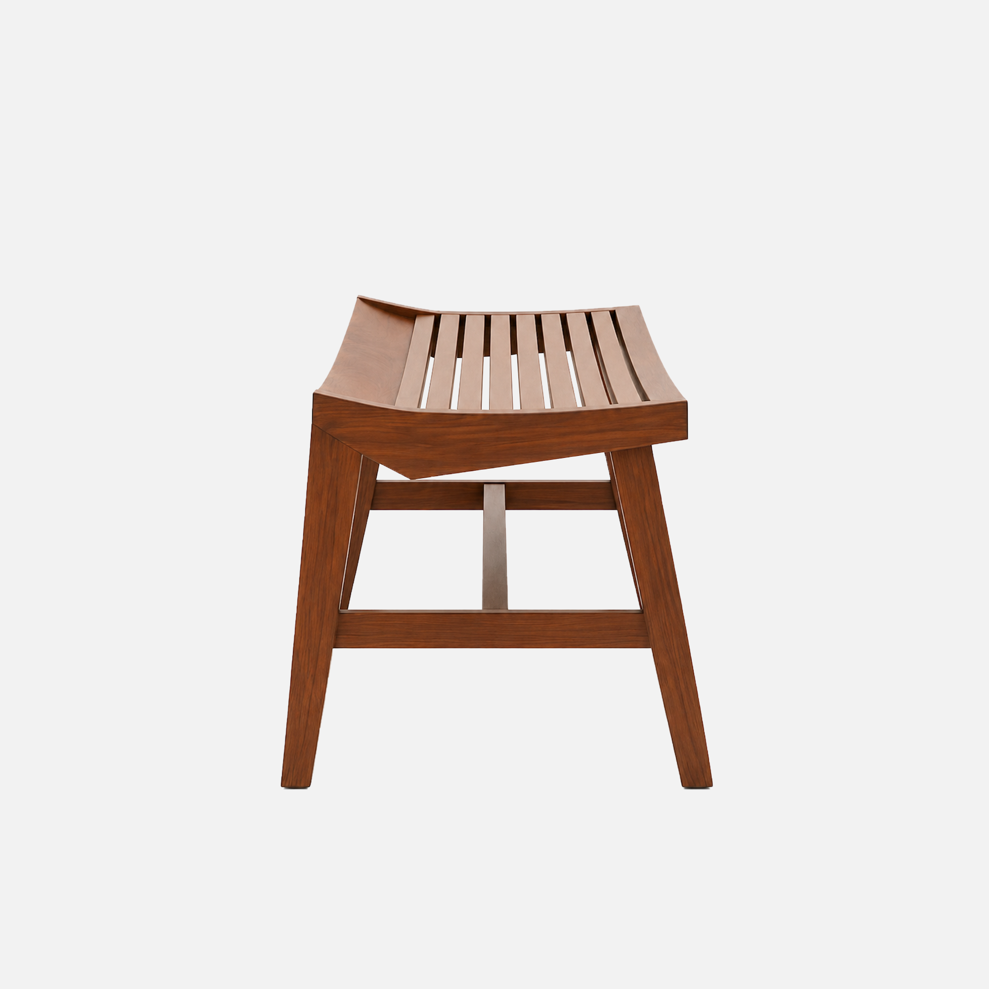 Micah Slat Bench with Angled Legs