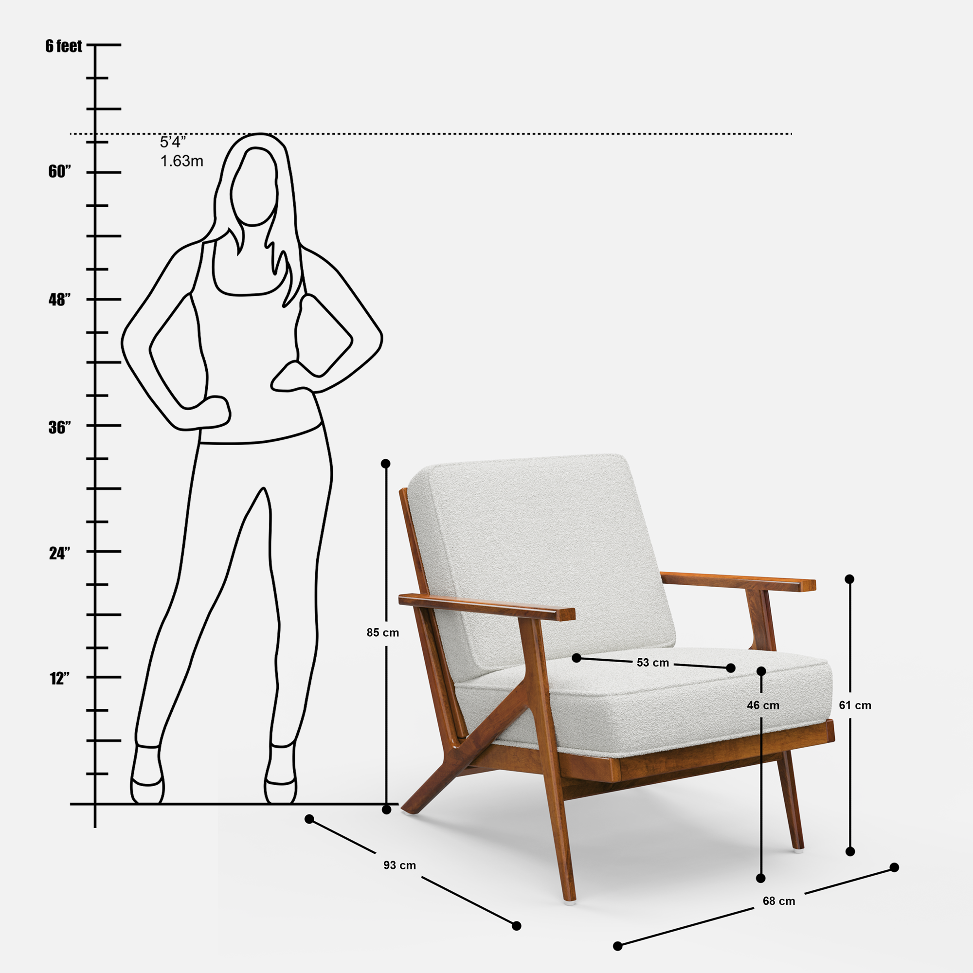 Erne Bouclé Accent Chair - Crafts Mill Bespoke Furniture - Sofas & Accent Chairs