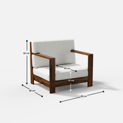 Evelyn 1 Seater Solid Wood Sofa - 36.2"