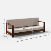 Evelyn 3 Seater Solid Wood Sofa - 85.4"