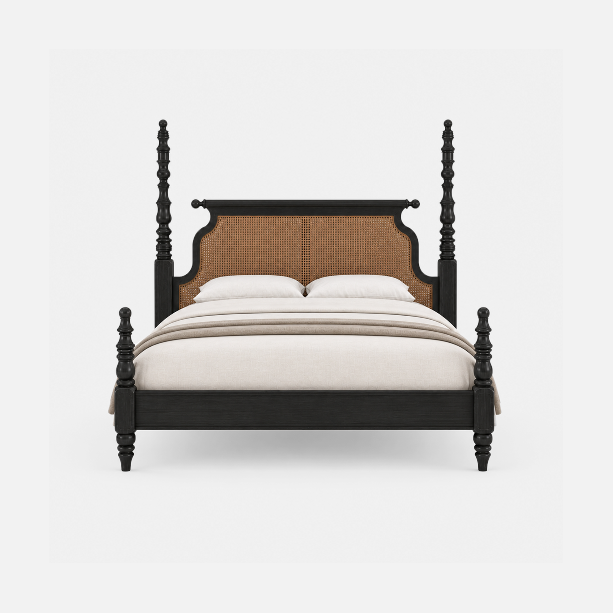 Fernando Cane Four-Poster Bed with Woven Headboard