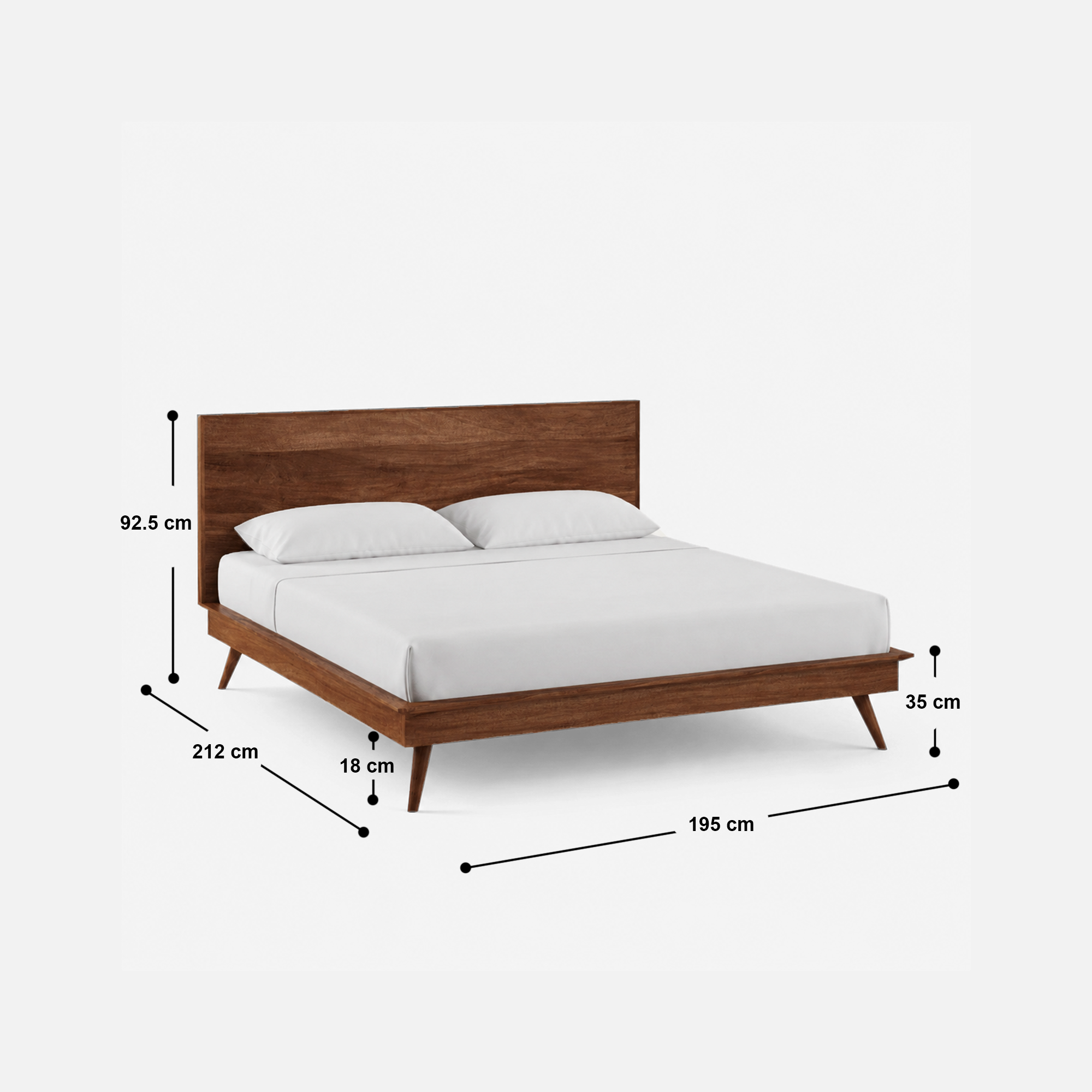 Fran Solid Wood Scandinavian Style Bed