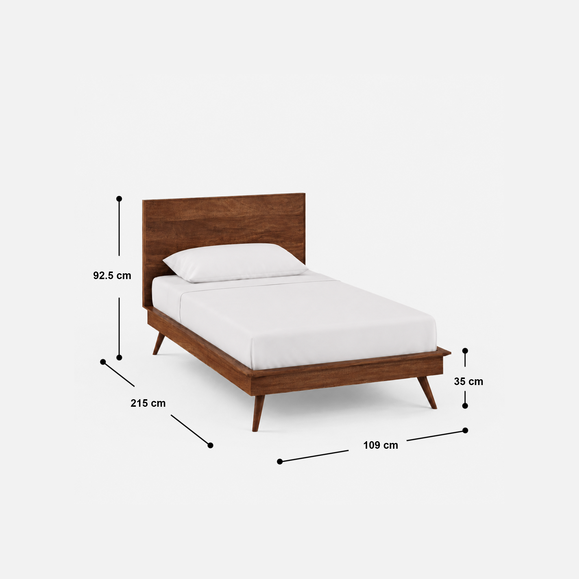 Fran Solid Wood Scandinavian Style Bed