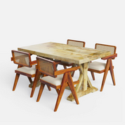 Gable Large Dining Table with Pierre Chairs - 4, 6 & 8 Seater/ All sizes - Crafts Mill Bespoke Furniture - Dining