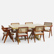 Gable Large Dining Table with Pierre Chairs - 6 Seater/175 cm - Crafts Mill Bespoke Furniture - Dining