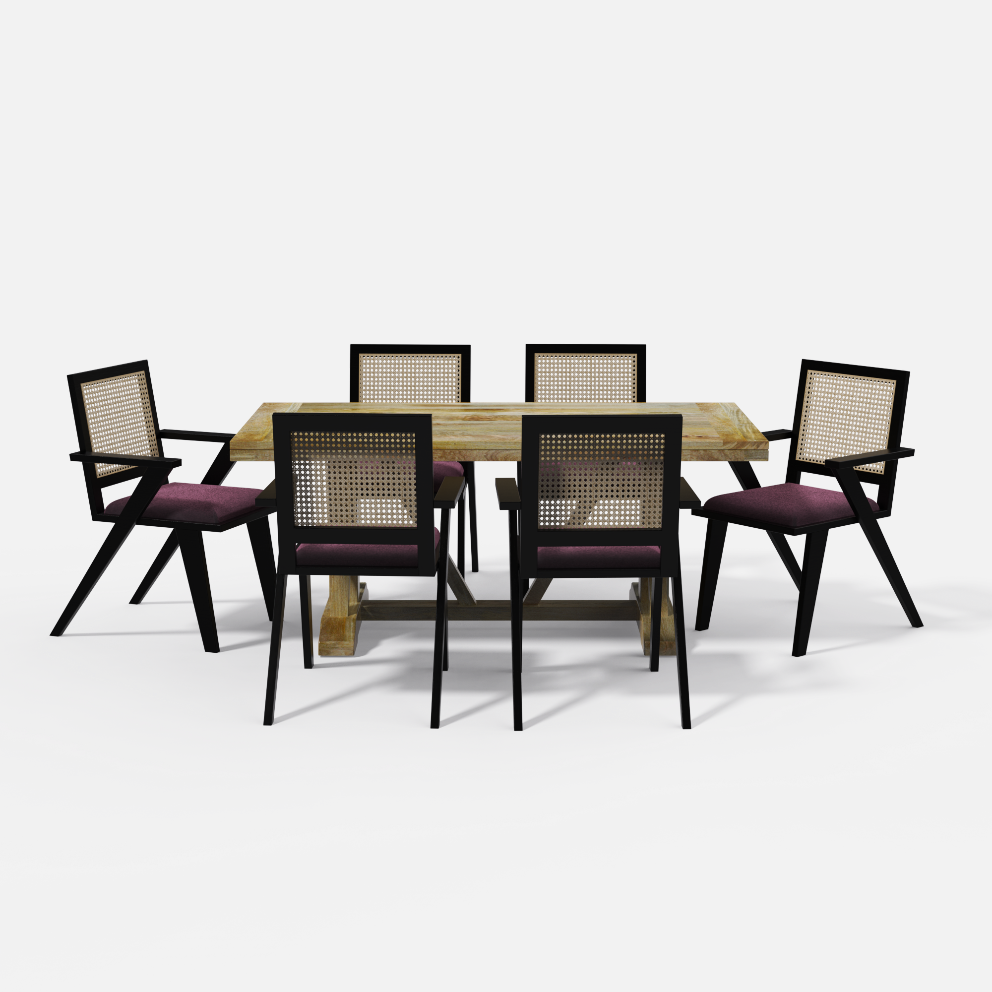 Gable-Flora-dining-set-175cm-natural-mango-table-6-chairs-black-polish-on-sheesham-Dark-Grape-velvet-fabric-V2.png