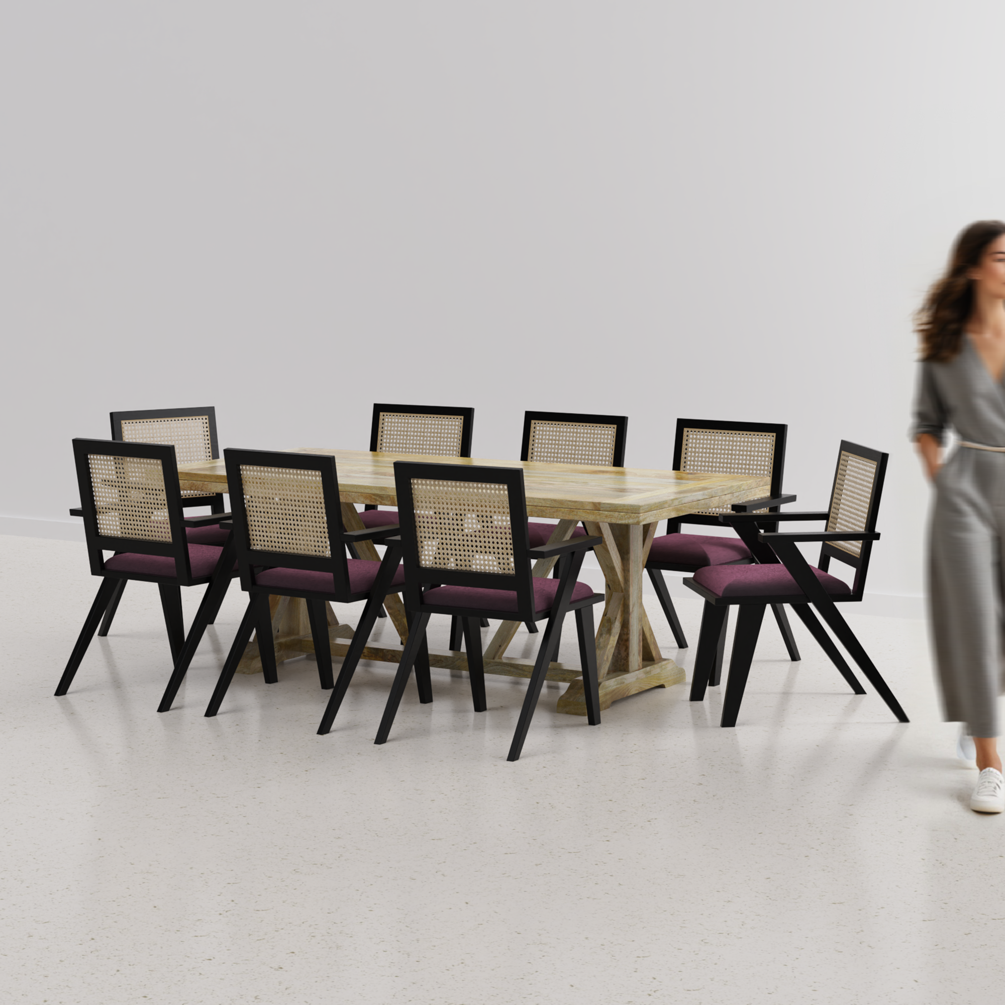 Gable-Flora-dining-set-210cm-natural-mango-table-8-chairs-black-polish-on-sheesham-Dark-Grape-velvet-fabric-C1.png