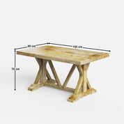 Gable Luxury Dining Table - 6 Seater - 150 cm x 90 cm x 76 cm - Mango