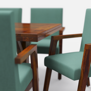 Gable-Watson Dining Table Set - 8 Seater - Table (210 cm x 100 cm x 76 cm) + 8 Watson Chairs - Mango Table + Sheesham Seating