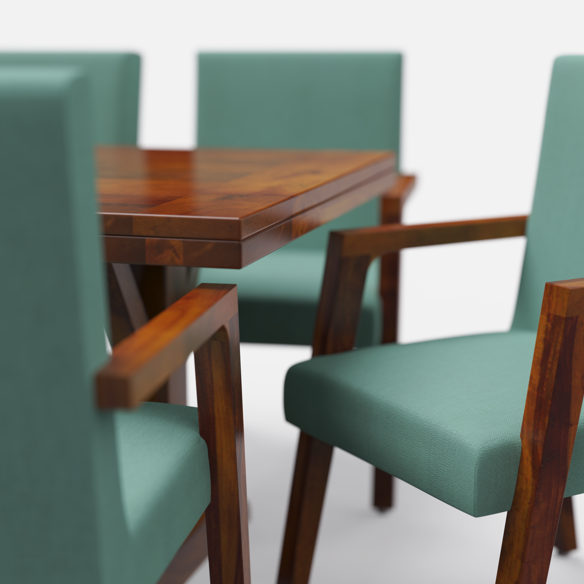 Gable-Watson Dining Table Set - 8 Seater - Table (210 cm x 100 cm x 76 cm) + 8 Watson Chairs - Mango Table + Sheesham Seating